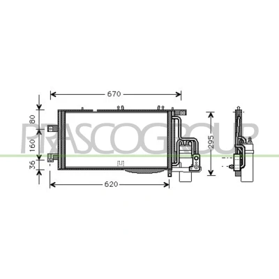 Imagem de PRASCO OP031C005 Condensador com secador 11 8 Alumínio 540 R 134a OPEL: Combo C Van / Carrinha