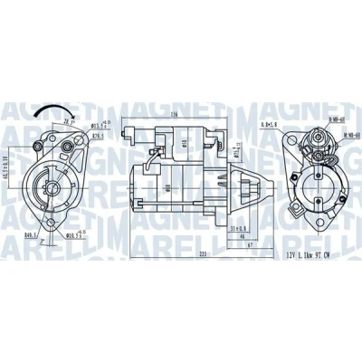 Imagem de MAGNETI MARELLI 063721458010 Motor de arranque 12 1 9 HONDA: CIVIC 8 Hatchback