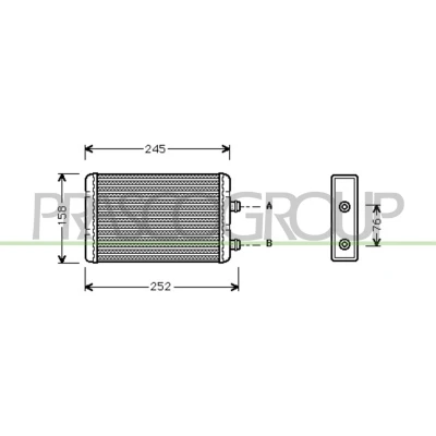 Imagem de PRASCO FT133H001 Radiador Quente FIAT: Doblo I Cargo, Carrinha, Punto II Hatchback