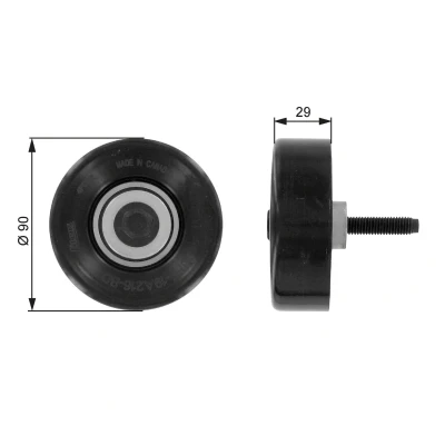 Imagem de GATES FleetRunner Micro V Kit T36089 Polia de Desvio FORD: Focus Mk1 Carrinha, Hatchback, FIESTA 4