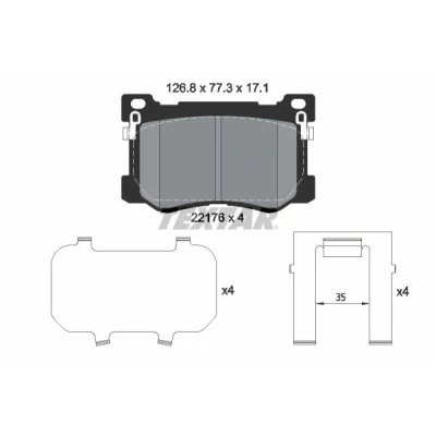 Imagem de TEXTAR 2217601 Jogo de pastilhas para travão disco com avisador sonoro desgaste acessórios HYUNDAI: Genesis I Coupe