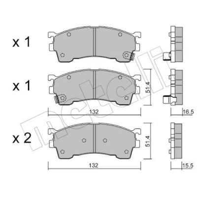 Imagem de METELLI 22 0223 1 Jogo de pastilhas para travão disco com avisador sonoro desgaste MAZDA: 323 F 6, 626 V Hatchback, Premacy