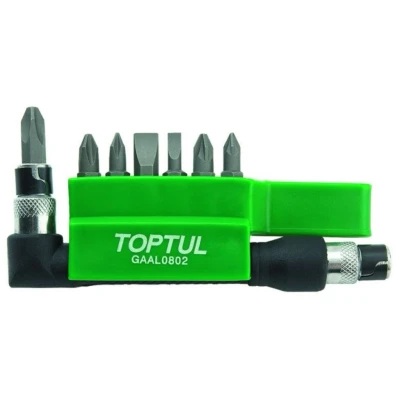 Imagem de TOPTUL GAAL0802 Chave de fendas com bits 8 PH1, PH2, PH3, PZ1, PZ2, 0,5x4, 1.2x7 Fenda em cruz (PH), Pozidriv (PZ),
