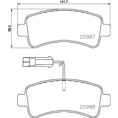 Imagem de BREMBO P 61 130 Jogo de pastilhas para travão disco incl. contacto aviso desgaste com acessórios FIAT: Ducato III Van