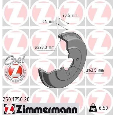 Imagem de ZIMMERMANN COAT Z 250.1750.20 Tambor de Travão 271