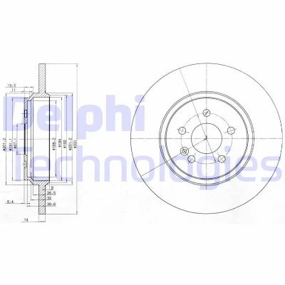 Imagem de DELPHI BG3728 Disco de travão 331 14 5 cheio oleado não tratado sem o rolamento da roda, anel sensor do ABS MERCEDES BENZ: Classe ML