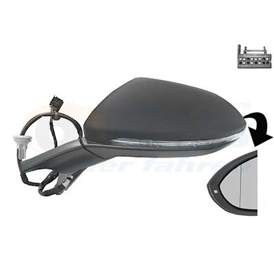 Imagem de Espelho retrovisor Van Wezel 5766805 esquerda preto completo, não esférico, para regulação eléctrica dos espelhos, aquecível