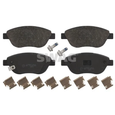 Imagem de SWAG 40 91 6630 Jogo de pastilhas para travão disco Eixo dianteiro com avisador sonoro desgaste material fixação OPEL: Corsa D Hatchback