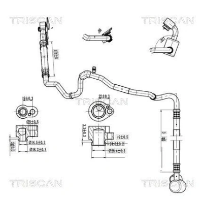Imagem de TRISCAN 9010 29001 Conduta de alta/baixa pressão, ar condicionado do evaporador para o compressor