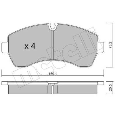 Imagem de METELLI 22 0673 0 Jogo de pastilhas para travão disco preparado indicador aviso desgaste MERCEDES BENZ: eSprinter Van, Sprinter 5 T Van