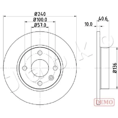 Imagem de JAPKO Disco de travão OPEL: Corsa C Hatchback, Combo Van / Carrinha, 240mm 10mm 4 cheio pintado 610405C Discos
