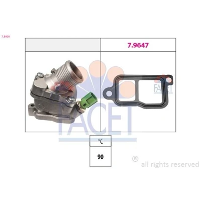 Imagem de FACET 7.8606 Termóstato, líquido de refrigeração 90oC Made in Italy OE Equivalent VOLVO: V50, V70 2, S80 I