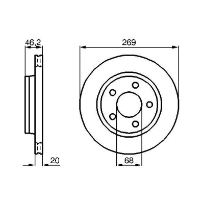 Imagem de BOSCH 0 986 478 316 Disco de travão 269 20 5 112 ventilado, interior ventilado revestido AUDI: 100 C3 Sedan