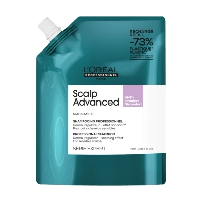 Imagem de L&#039;Oréal Professionnel Scalp Advanced Anti Discomfort Shampoo Refill Pack 500ml for Itchy, Dry