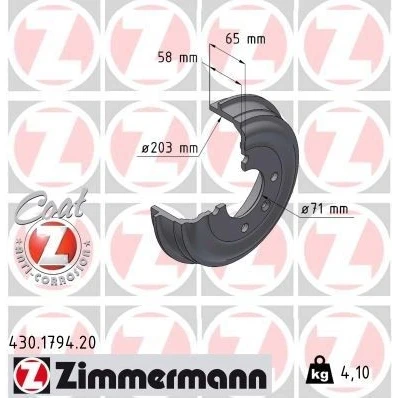 Imagem de ZIMMERMANN 430.1794.20 Tambor de Travão 239mm