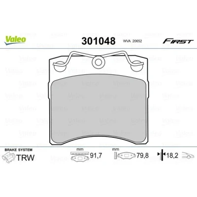 Imagem de VALEO 301048 Jogo de pastilhas para travão disco FIRST Eixo dianteiro excl. contacto aviso desgaste sem chapa anti ruído