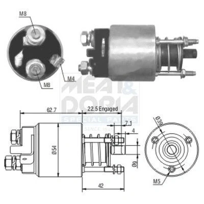 Imagem de Interruptor de solenoide, motor arranque MEAT &amp; DORIA 46005