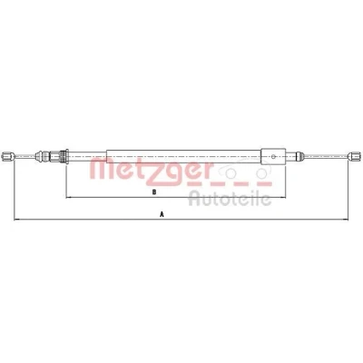 Imagem de METZGER 10.4577 Cabo de Freio Mão traseira esquerda 1635/1370 Travões disco COFLE CITROËN: Xsara Hatchback