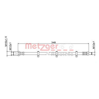 Imagem de METZGER 4111498 Mangueira de Travão 348 IVECO: DAILY 3 Kasten/Kombi