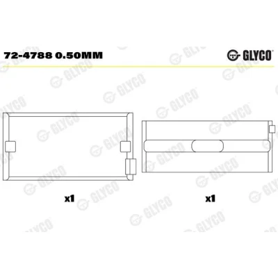 Imagem de GLYCO 72 4788 0.50mm Chumaceira da cambota