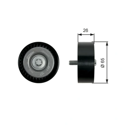 Imagem de GATES T36437 Polia de Desvio FleetRunner Micro V Stretch Fit MERCEDES BENZ: Classe E Sedan, C Sedan