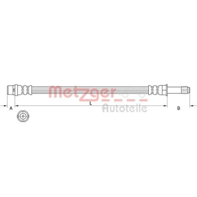 Imagem de METZGER 4111639 Mangueira de Travão Eixo dianteiro, lado esquerdo, direito 409