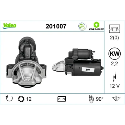 Imagem de VALEO 201007 Motor de arranque 12 2 FORD: Transit Mk6 Van, Custom V362 Camião plataforma/Chassis, FIAT: Ducato III Van