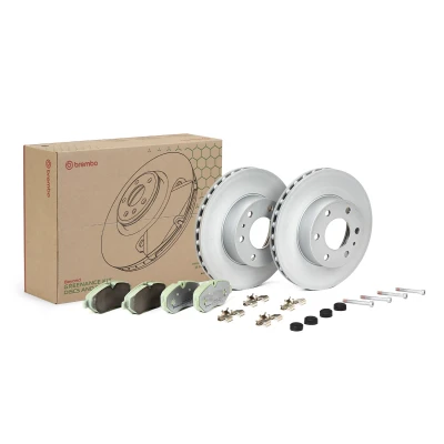 Imagem de BREMBO KT 10 021 Kit de travões interior ventilado com acessórios parafusos pinça travão preparado para indicador aviso desgaste