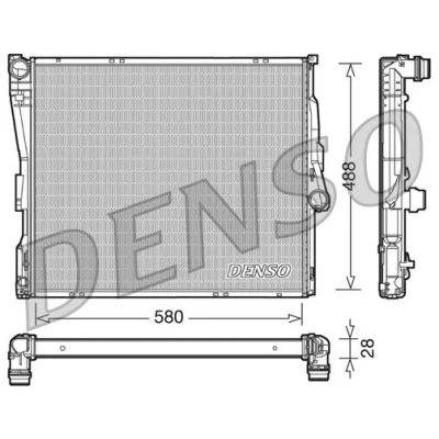 Imagem de DENSO DRM05090 Radiador, arrefecimento do motor 580mm 488mm 28mm