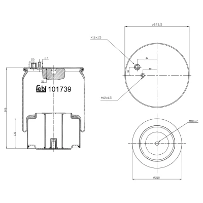 Imagem de FEBI BILSTEIN 101739 Fole, suspensão pneumática