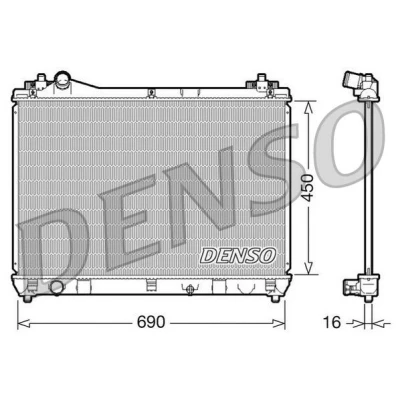 Imagem de DENSO DRM47016 Radiador, arrefecimento do motor Alumínio 450 690 19 SUZUKI: Grand Vitara 2 SUV