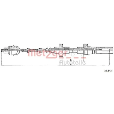 Imagem de METZGER 10.343 Cabo de Embreagem com afinação manual COFLE VOLKSWAGEN: Polo II Coupe, Hatchback