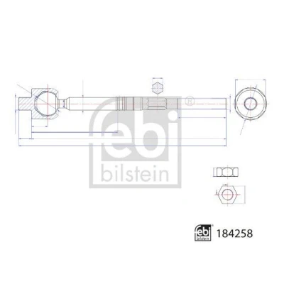 Imagem de FEBI BILSTEIN 184258 Barra Axial da Direção Eixo dianteiro, lado esquerdo, direito 243 com porca de segurança