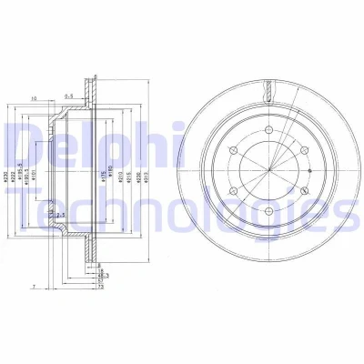 Imagem de DELPHI BG3353 Disco de travão 313 18 6 ventilado oleado não tratado sem o rolamento da roda, anel sensor do ABS OPEL: Frontera A SUV