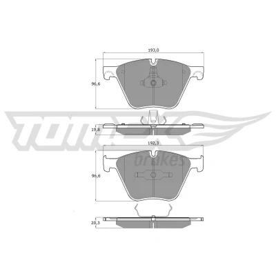 Imagem de TOMEX brakes TX 19 45 Jogo de pastilhas para travão disco Eixo dianteiro preparado indicador aviso desgaste BMW: X5, 5 GT, X6