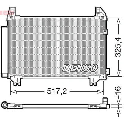 Imagem de DENSO DCN50107 Condensador com secador 498x325x16 R 134a TOYOTA: Yaris II Hatchback, Auris Hatchback