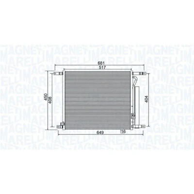 Imagem de MAGNETI MARELLI 350203966000 Condensador com secador 515x438x16 438 515 16 CHEVROLET: Aveo / Kalos Sedan