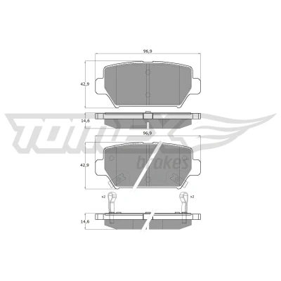 Imagem de TOMEX brakes TX 60 16 Jogo de pastilhas para travão disco Eixo traseiro com avisador sonoro desgaste MITSUBISHI: Eclipse Cross