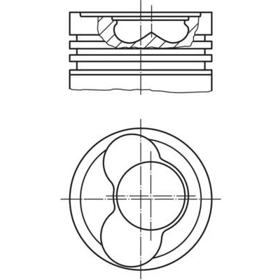 Imagem de MAHLE ORIGINAL 030 59 12 Pistão 81,51mm para cilindro 3, 4, 5 com suporte de segmentos, sem canal refrigeração