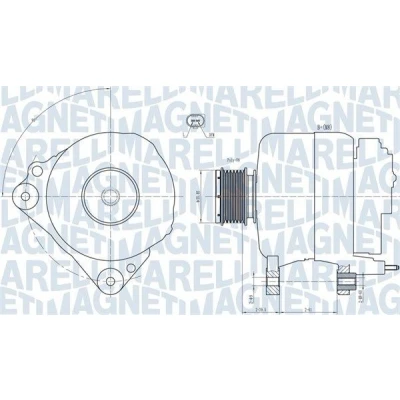 Imagem de MAGNETI MARELLI 063731810010 Alternador 14V 110A VOLKSWAGEN: Golf 5, Passat B6 Sedan, Polo V Hatchback, SEAT: Leon II Ibiza 4 Sportcoupe