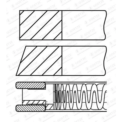 Imagem de GOETZE ENGINE 08 426100 00 Jogo de Anéis do Pistão 76 FORD: Focus 2, Mk1 Hatchback