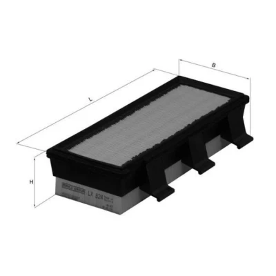 Imagem de MAHLE ORIGINAL LX 824 Filtro de ar 58,5mm 102mm 265,0, 265,0mm Cartucho filtrante RENAULT: CLIO 2, Kangoo I Express, 2 Kasten