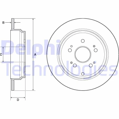 Imagem de DELPHI BG4694C Disco de travão 302 10 5 cheio revestido não tratado sem o rolamento da roda, anel sensor do ABS HONDA: CR V 4, 3