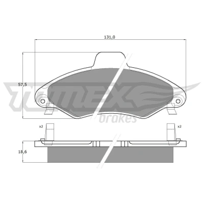 Imagem de TOMEX brakes TX 10 821 Jogo de pastilhas para travão disco Eixo dianteiro com avisador sonoro desgaste FORD: Escort 6, 6 Kombi