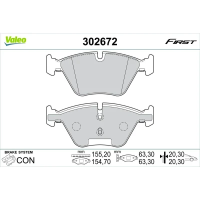 Imagem de VALEO 302672 Jogo de pastilhas para travão disco Eixo dianteiro excl. contacto aviso desgaste com chapa anti ruído BMW: 3 Touring, Sedan