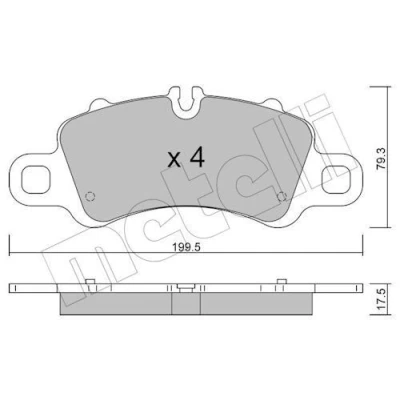 Imagem de METELLI 22 1254 0 Jogo de pastilhas para travão disco preparado indicador aviso desgaste PORSCHE: 718 Cayman Coupe, 911 Cabrio