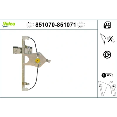 Imagem de Valeo Elevador de vidro traseira esquerda elétrico sem motor com função conforto 851070 OPEL: Meriva B