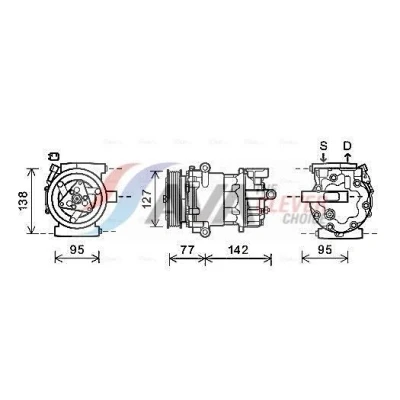 Imagem de AVA COOLING SYSTEMS FDAK469 compressor SD7V16 12V PAG 46 R134a com óleo de PAG, embraiagem magnética, díodo FORD: Transit Mk6 Van