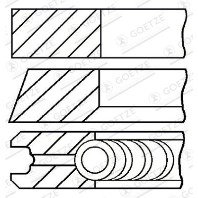 Imagem de GOETZE ENGINE 08 145100 00 Jogo de Anéis do Pistão 65 FIAT: Panda I Hatchback, Seicento / 600 Hatchback