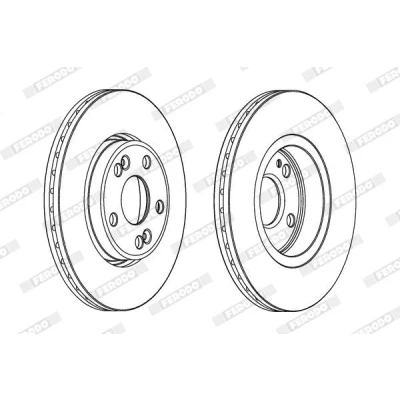 Imagem de FERODO PREMIER DDF1123C Disco de travão 280 24 5 ventilado revestido com parafusos RENAULT: Kangoo II Express, Scénic 1, LAGUNA 1